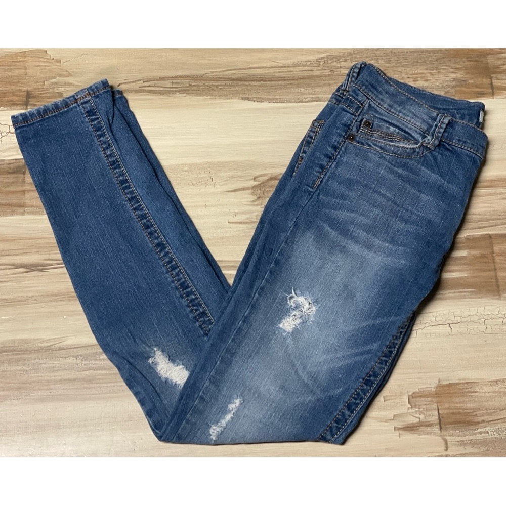 Mudd Distressed Skinny Jeans Blue Juniors Size 9